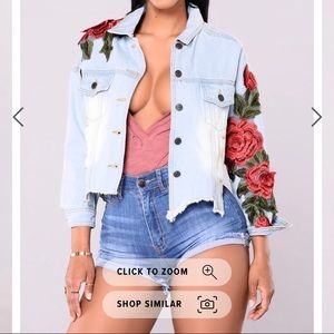 Fashion Nova Rose Bud Cropped Jacket